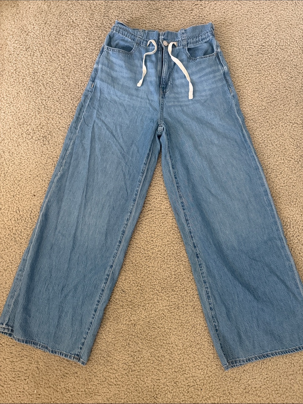 GAP Super Soft Relaxed Tie Up Jeans, Wide-leg, XS